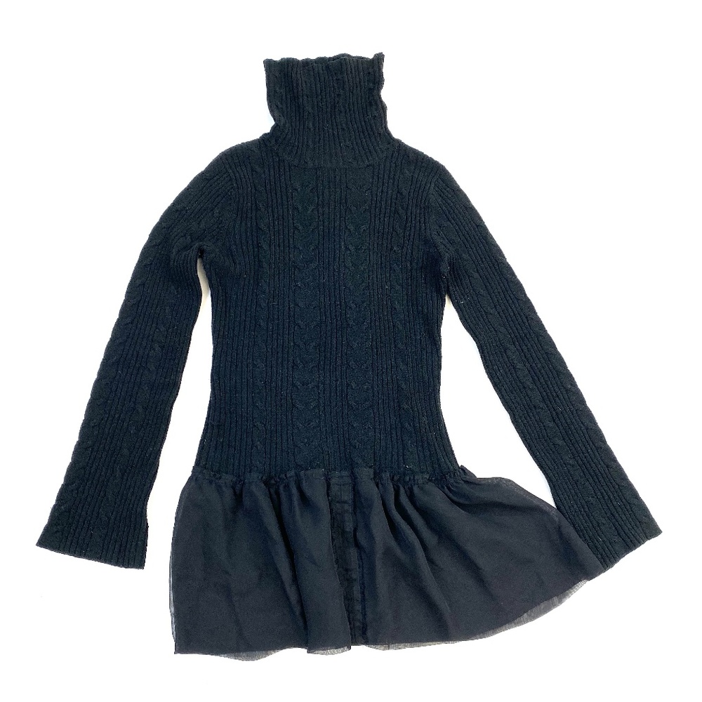 Turtleneck Sweater with Chiffon Peplum Skirt